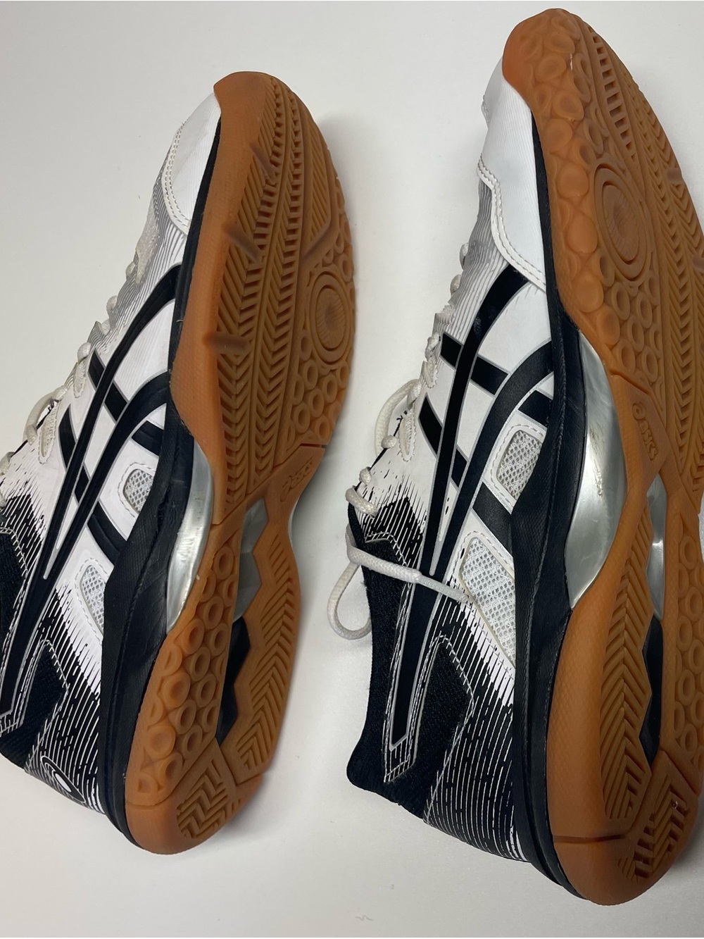 Asics White, Black & Gum Indoor Court Sneakers